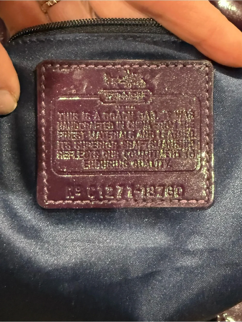 Vintage Coach Madison Maggie Hobo Purple Patent Shoulder Bag